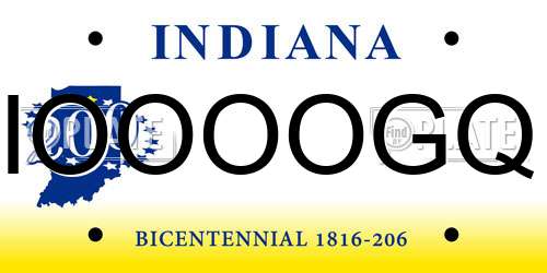 IOOOOGQ Indiana License Plate
