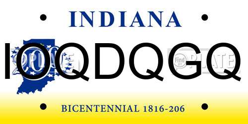 IOQDQGQ Indiana License Plate