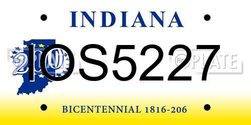 IOS5227 Indiana License Plate