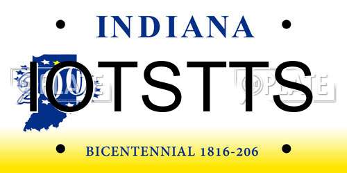 IOTSTTS Indiana License Plate