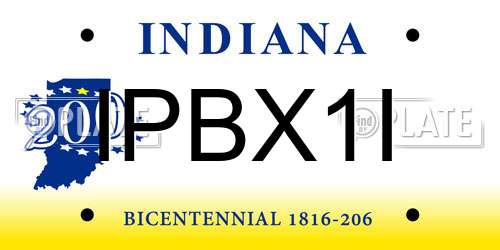 IPBX1I Indiana License Plate
