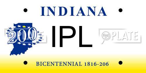 IPL Indiana License Plate