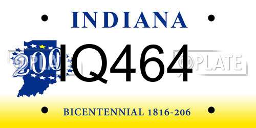 IQ464 Indiana License Plate