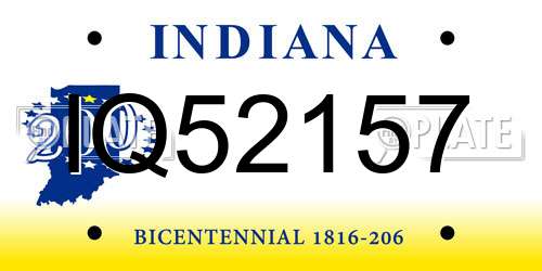 IQ52157 Indiana License Plate