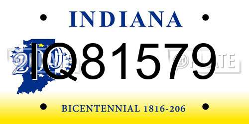 IQ81579 Indiana License Plate