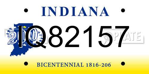 IQ82157 Indiana License Plate