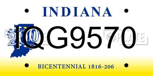 IQG9570 Indiana License Plate
