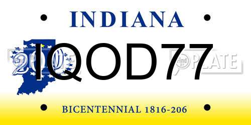 IQOD77 Indiana License Plate