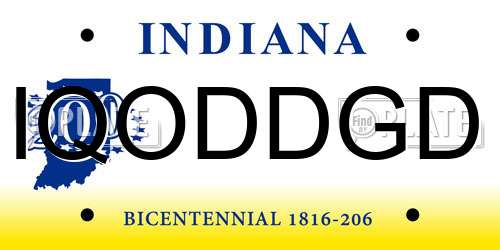 IQODDGD Indiana License Plate