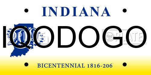 IQODOGO Indiana License Plate