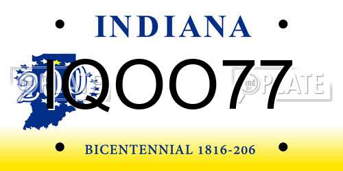IQOO77 Indiana License Plate
