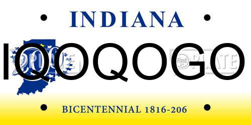 IQOQOGO Indiana License Plate