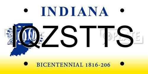 IQZSTTS Indiana License Plate