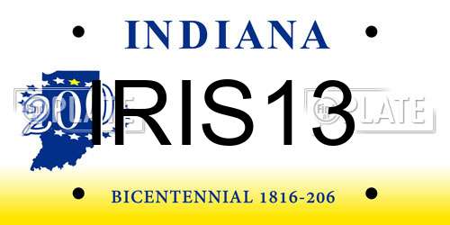 IRIS13 Indiana License Plate
