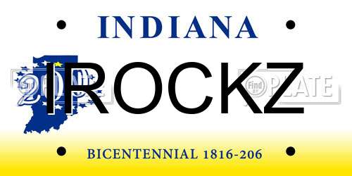 IROCKZ Indiana License Plate