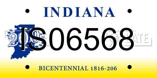 IS06568 Indiana License Plate