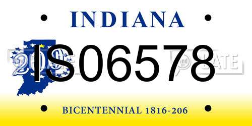 IS06578 Indiana License Plate