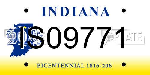 IS09771 Indiana License Plate