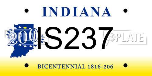 IS237 Indiana License Plate