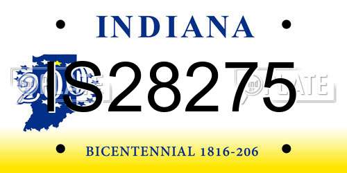 IS28275 Indiana License Plate