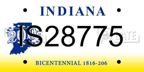 IS28775 Indiana License Plate