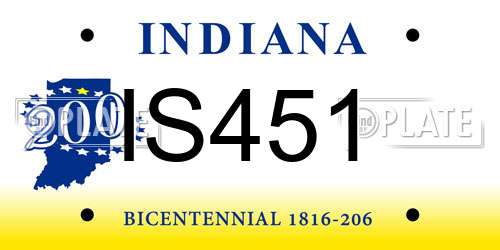IS451 Indiana License Plate