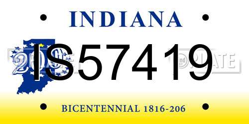 IS57419 Indiana License Plate