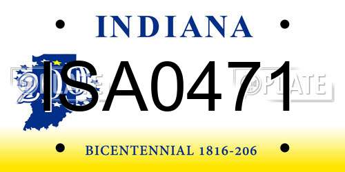 ISA0471 Indiana License Plate