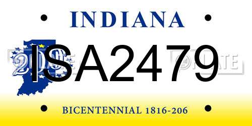 ISA2479 Indiana License Plate
