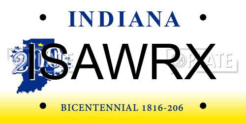 ISAWRX Indiana License Plate