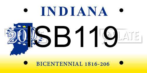 ISB119 Indiana License Plate