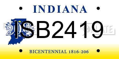 ISB2419 Indiana License Plate