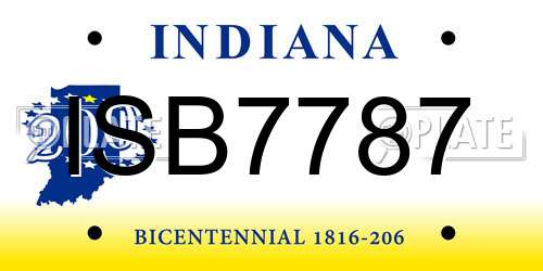 ISB7787 Indiana License Plate