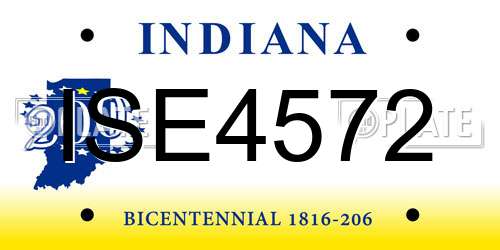 ISE4572 Indiana License Plate