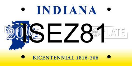 ISEZ81 Indiana License Plate