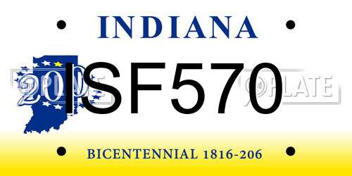 ISF570 Indiana License Plate