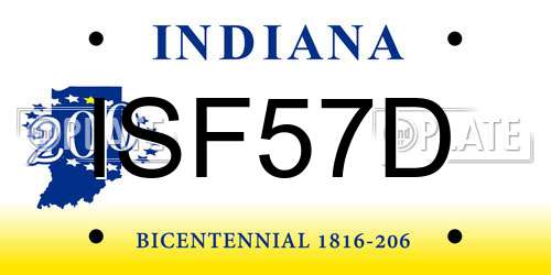 ISF57D Indiana License Plate