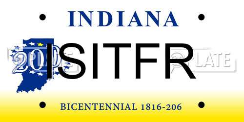 ISITFR Indiana License Plate
