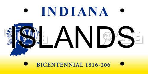 ISLANDS Indiana License Plate