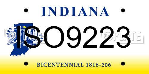 ISO9223 Indiana License Plate