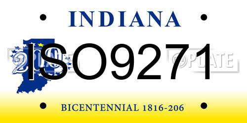 ISO9271 Indiana License Plate