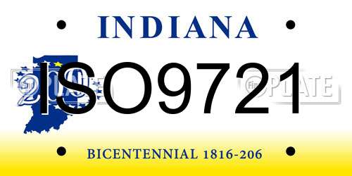 ISO9721 Indiana License Plate