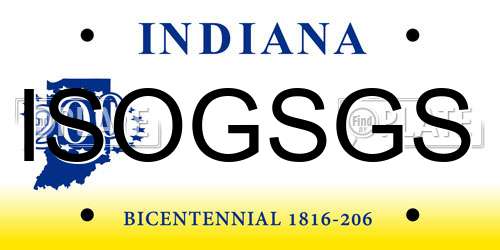 ISOGSGS Indiana License Plate