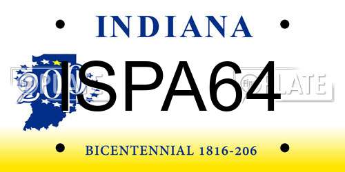 ISPA64 Indiana License Plate