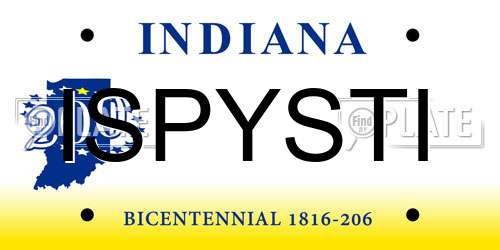 ISPYSTI Indiana License Plate