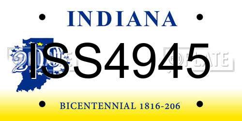 ISS4945 Indiana License Plate