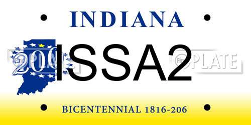 ISSA2 Indiana License Plate