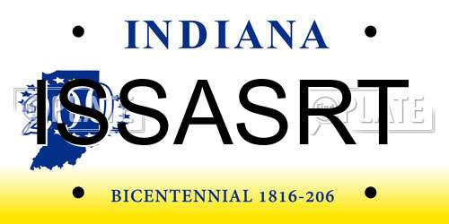ISSASRT Indiana License Plate