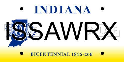 ISSAWRX Indiana License Plate