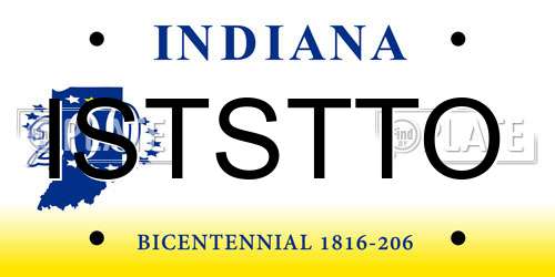 ISTSTTO Indiana License Plate